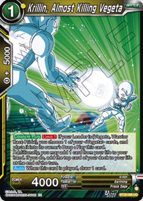 Krillin, Almost Killing Vegeta Card Front