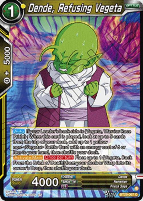 Dende, Refusing Vegeta Card Front