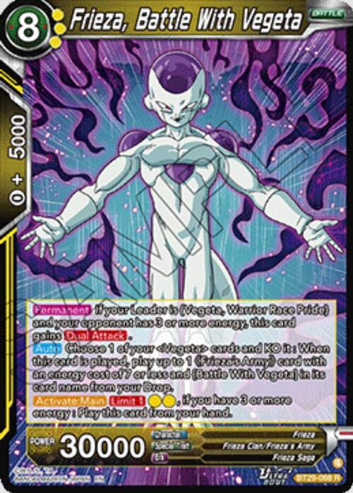 Frieza, Battle With Vegeta Card Front