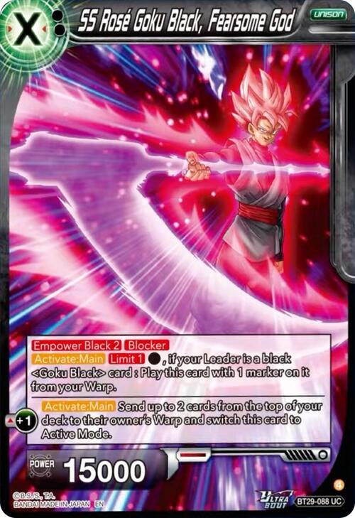 SS Rosé Goku Black, Fearsome God Card Front