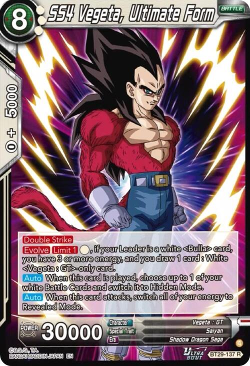 SS4 Vegeta, Ultimate Form Frente