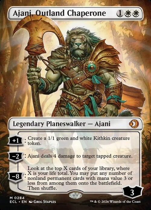 Ajani, Outland Chaperone Card Front