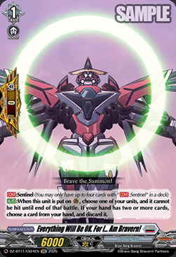 Everything Will Be OK. For I... Am Bravern! [D-Format] Card Front