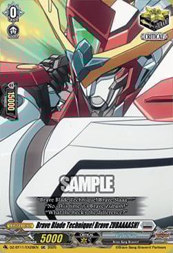 Brave Blade Technique! Brave ZUBAAAASH! [D-Format] Card Front