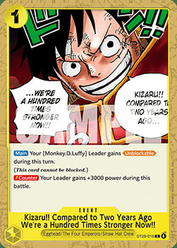 Kizaru!! Compared to Two Years Ago We're a Hundred Times Stronger Now!! Card Front