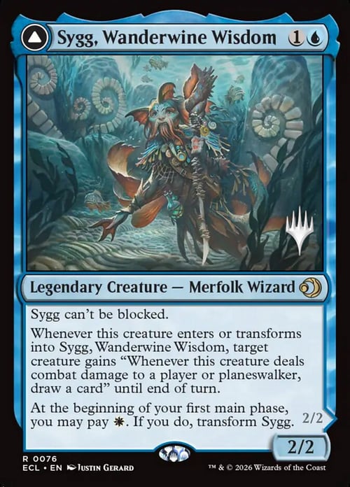 Sygg, Saggezza di Vino Errante // Sygg, Scudo di Brina Errante Card Front