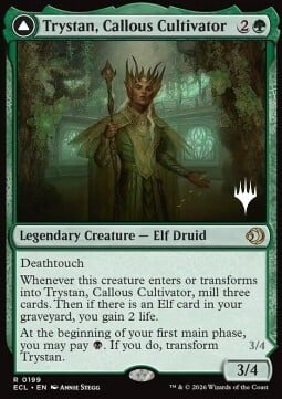 Trystan, Callous Cultivator // Trystan, Penitent Culler Card Front