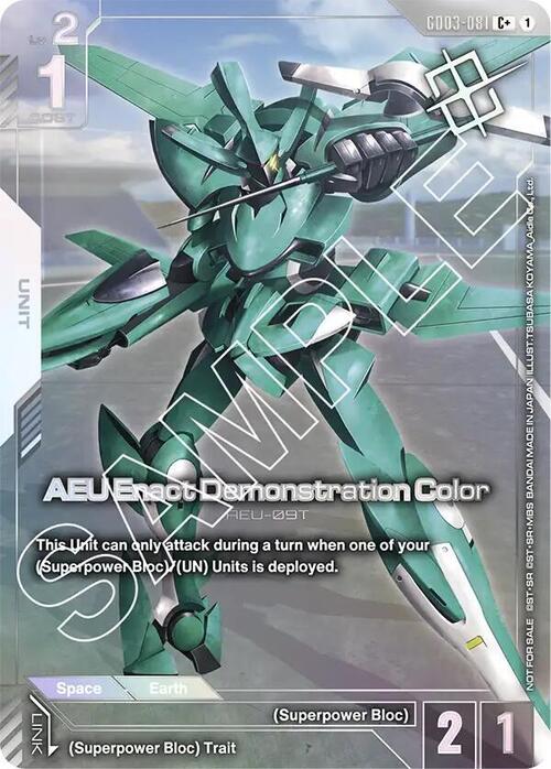 AEU Enact Demonstration Color Card Front