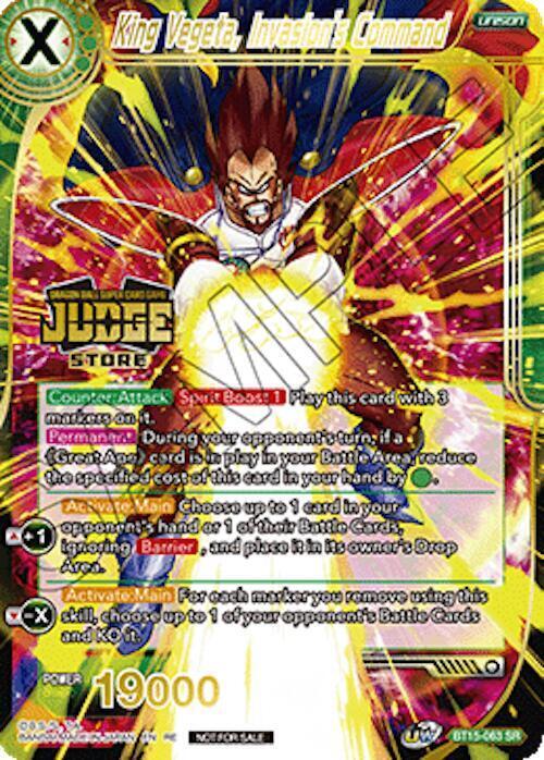 King Vegeta, Invasion's Command Frente