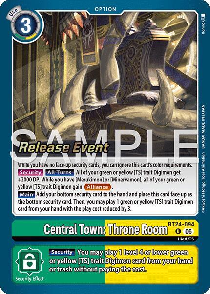 Central Town: Throne Room Card Front