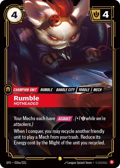 Rumble, Hotheaded Frente