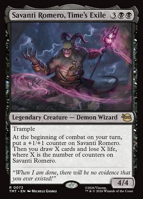 Savanti Romero, Time's Exile Card Front