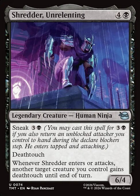 Shredder, Unrelenting Card Front