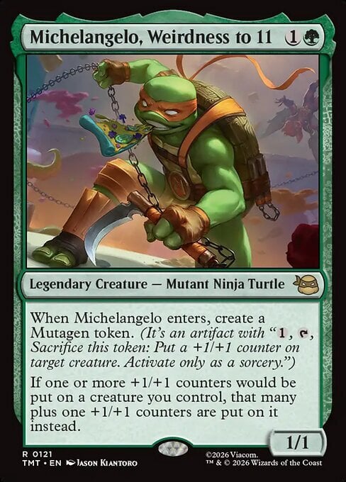 Michelangelo, Weirdness to 11 Card Front