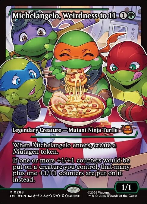 Michelangelo, Weirdness to 11 Card Front