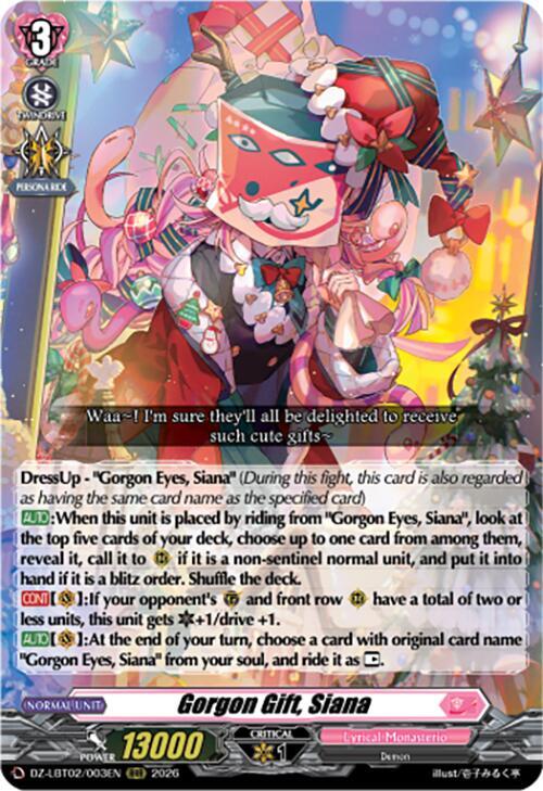 Gorgon Gift, Siana Card Front