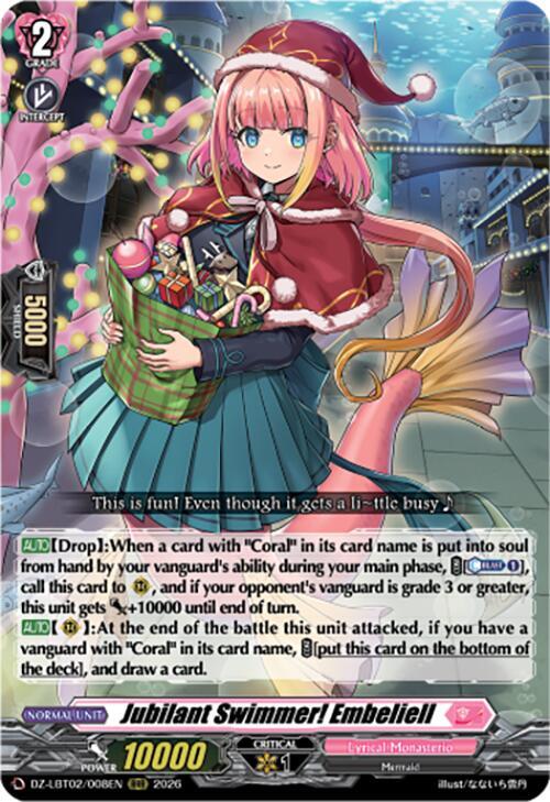 Jubilant Swimmer! Embeliell Card Front