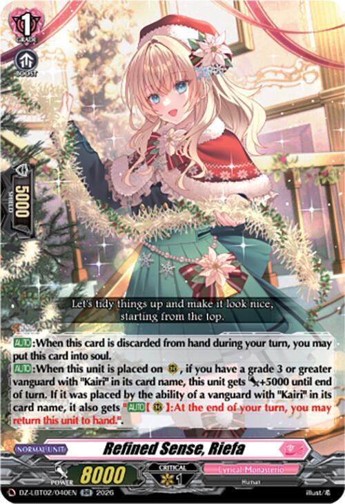 Refined Sense, Riefa Card Front