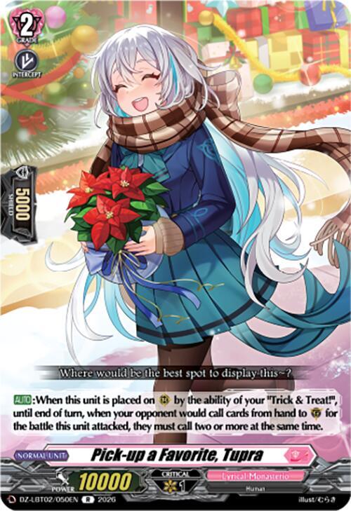 Pick-up a Favorite, Tupra Card Front