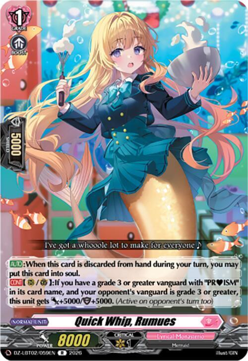 Quick Whip, Rumues Card Front