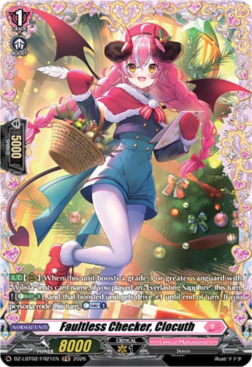 Faultless Checker, Clocuth Card Front