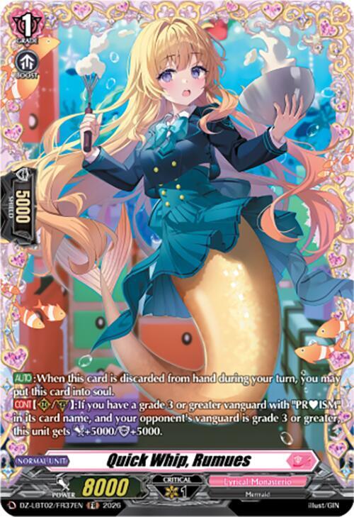 Quick Whip, Rumues Card Front