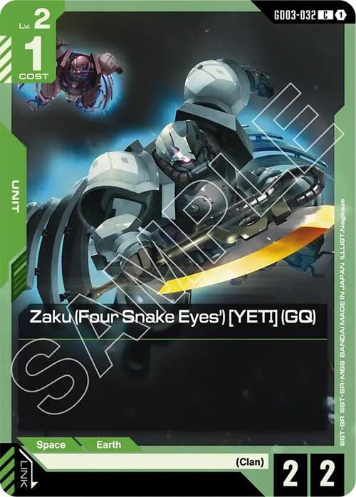 Zaku (Four Snake Eyes') [YETI] (GQ) Card Front