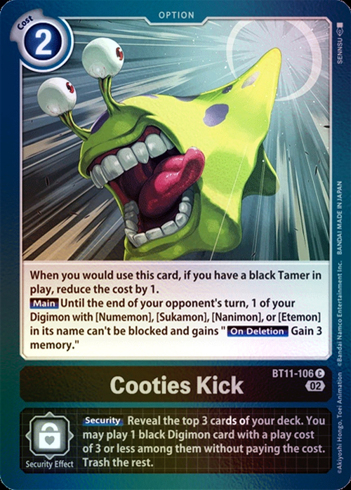 Cooties Kick Card Front
