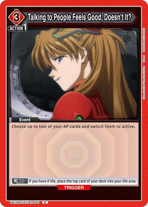 "Talking to People Feels Good, Doesnt It?" Card Front