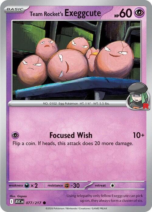 Team Rocket's Exeggcute Card Front