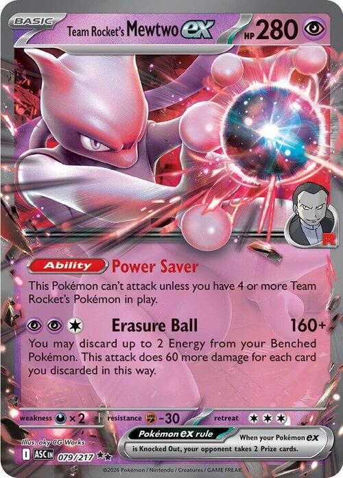 Team Rocket's Mewtwo ex Card Front