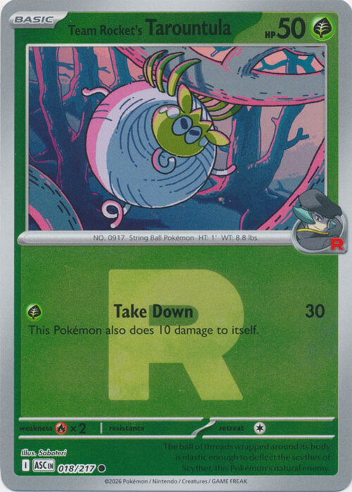 Tarountula del Team Rocket Card Front