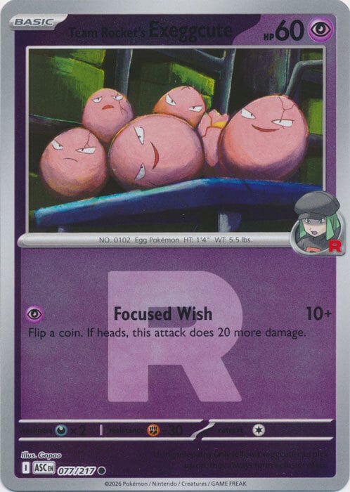 Exeggcute del Team Rocket Card Front