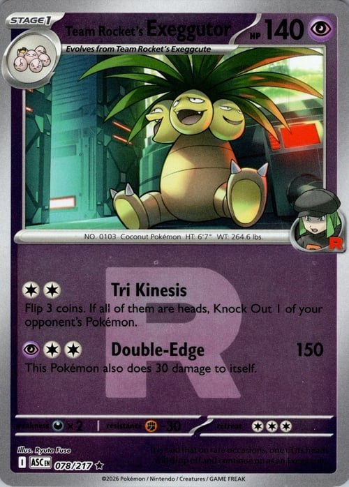 Exeggutor del Team Rocket Card Front