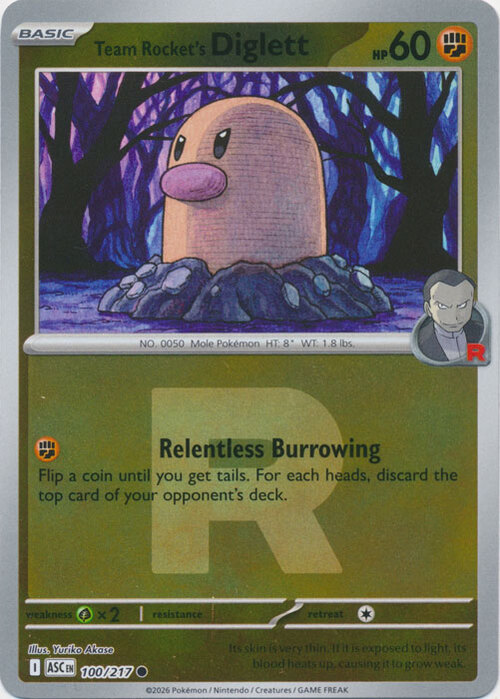 Diglett del Team Rocket Card Front