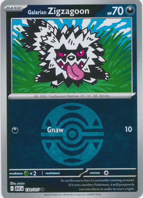 Zigzagoon di Galar Card Front