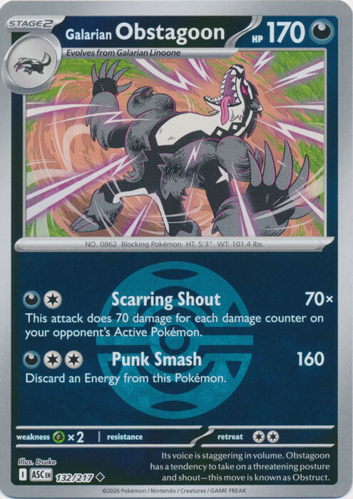 Obstagoon di Galar Card Front