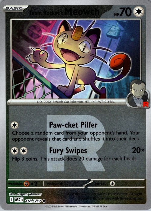 Meowth del Team Rocket Card Front