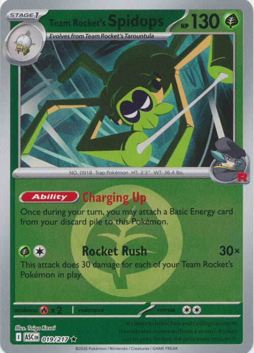Spidops del Team Rocket Card Front