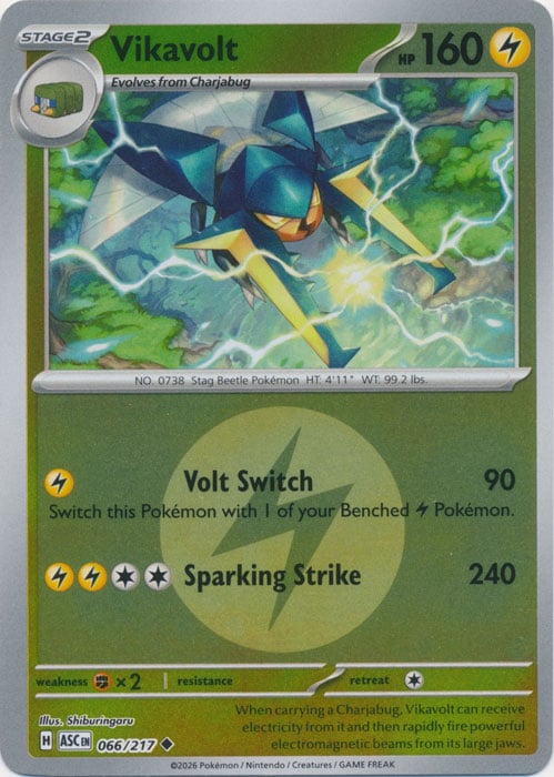 vikavolt pokemon card value GX Full Art - 134/145 - Guardians Rising Colorless Retreat Cost Vikavolt 230/217 - Holofoil ME