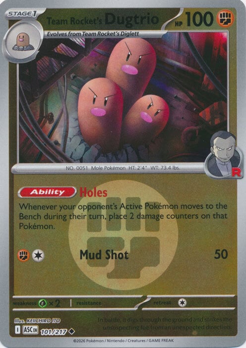 Dugtrio del Team Rocket Card Front