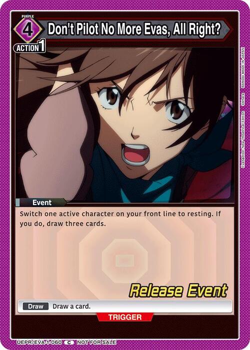 "Don't Pilot No More Evas, All Right?" Card Front