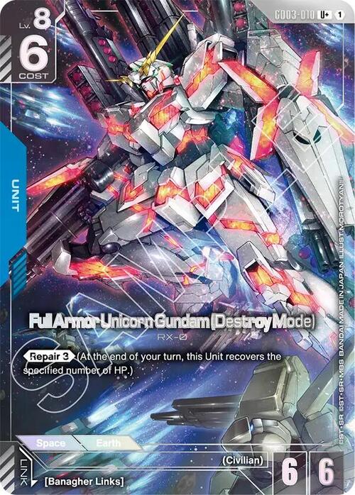 Full Armor Unicorn Gundam (Destroy Mode) Card Front