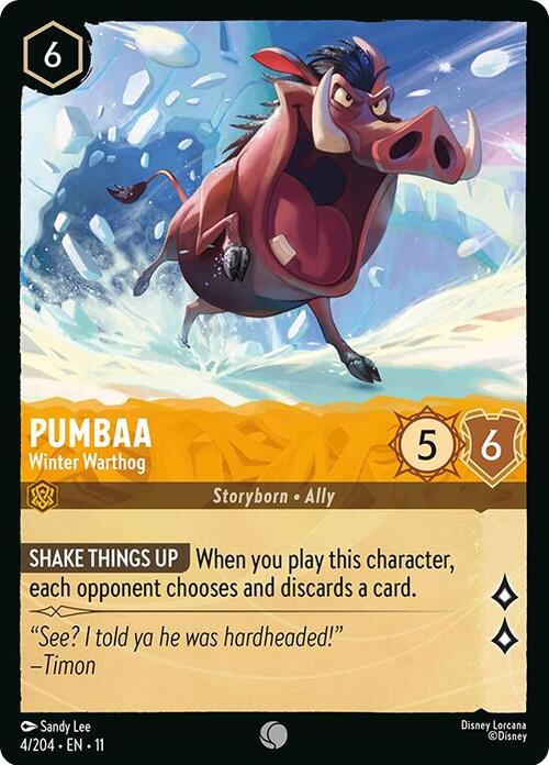 Pumbaa - Facocero Invernale Card Front