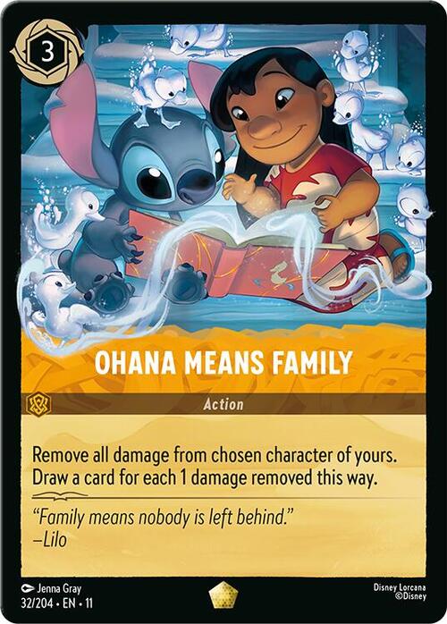 Ohana Significa Famiglia Card Front