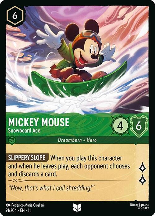 Mickey Mouse - Snowboard Ace Card Front