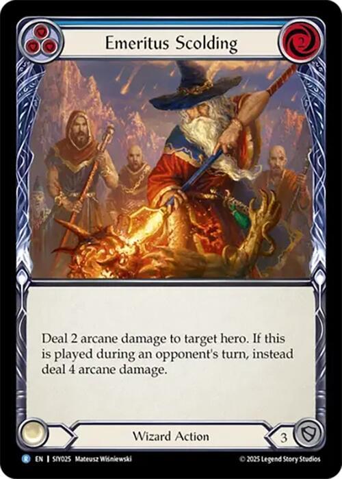 Emeritus Scolding (Blue) Card Front