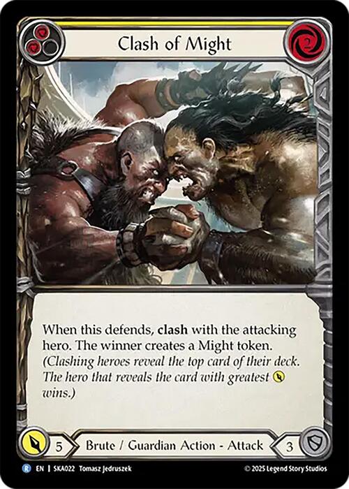 Clash of Might - Yellow Card Front