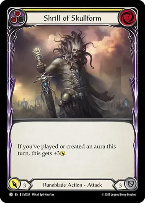 Shrill of Skullform - Yellow Card Front