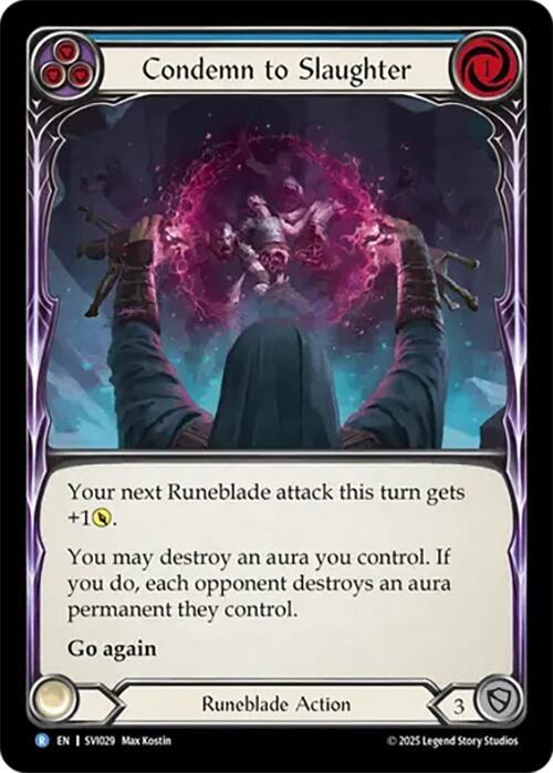 Condemn to Slaughter (Blue) Card Front